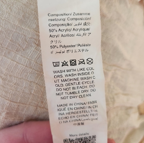 SHEIN Boho Cream Crochet Cover-Up with Colorful Pom-Poms🌈Vacation Vibes☀️ - Picture 2 of 3